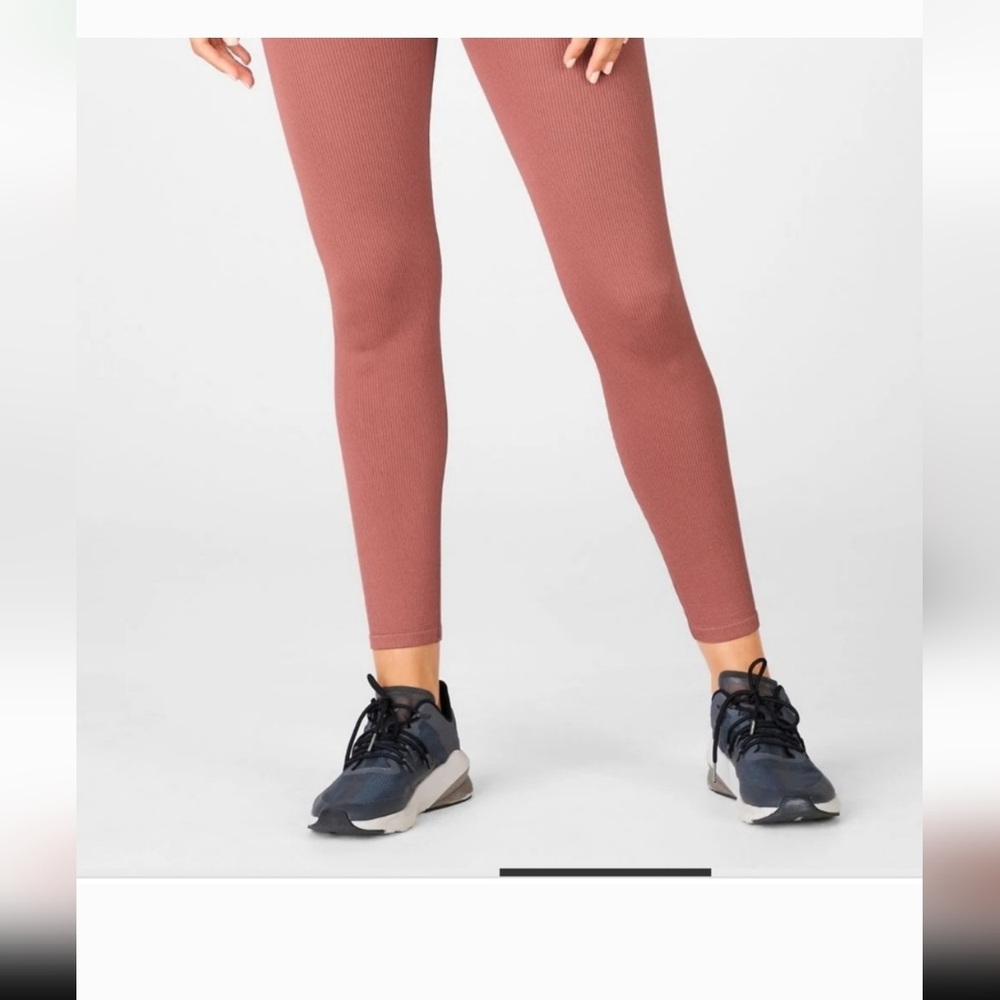 Fabletics Cherry Mocha Ribbed Leggings - Picture 2 of 9